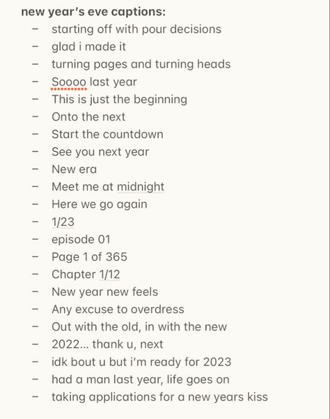 Captions For Instagram On New Year, New Year Notes Ideas For Instagram, New Year Aesthetic Story Ideas, Humour, Cute One Year Captions, Year Dump Instagram, New Years Eve Post Instagram, New Year Notes For Instagram, New Year Couple Captions Instagram