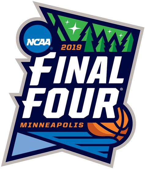 NCAA Mens Final Four Primary Logo (2019) - 2019 NCAA Final Four Logo - Event held in Minneapolis, Minnesota Basketball Game Outfit, College Basketball Game, Logo Basketball, Architecture Logo, Basketball Funny, Basketball Design, Event Logo, Basketball Wallpaper, Old Logo