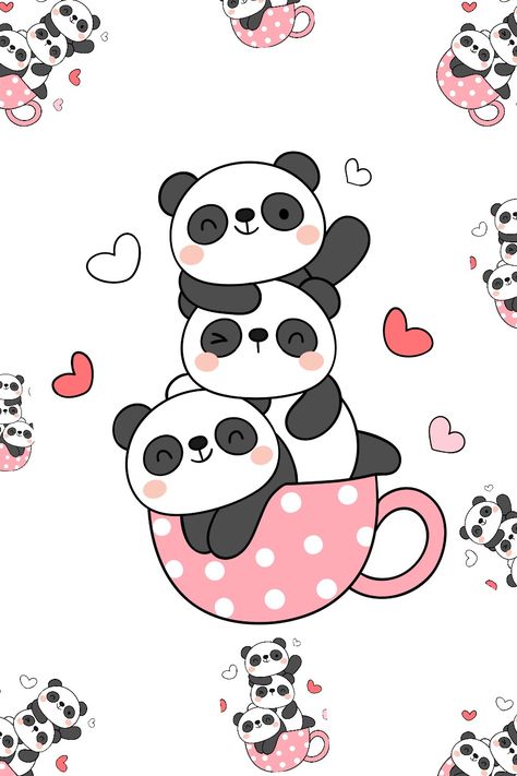 Let panda loves you Doraemon Nobita, Panda Kawaii, Bear Drawings, Kawaii Wallpapers, Panda Illustration, Flower Wallpapers, Iphone Life Hacks, Cute Bear Drawings, Cute Flower Wallpapers