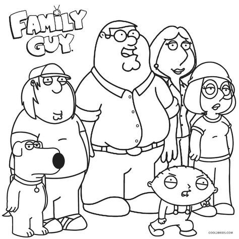 Printable Family Guy Coloring Pages For Kids | Cool2bKids Guy Coloring Pages, Family Guy Stewie, Family Coloring Pages, Printable Family, Family Drawing, Family Coloring, Coloring Sheets For Kids, Printable Coloring Sheets, Family Cartoon