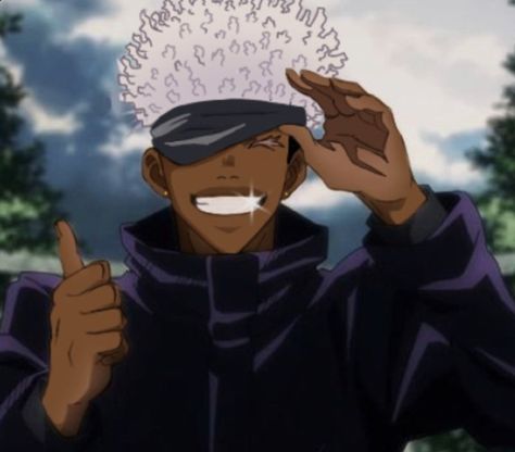 If Anime Characters Were Black, Black Cartoon Characters Aesthetic, Black Anime Drawing, Black Anime Character Design, Blasian Anime Characters, Jjk Black, Black Anime Art, Black Male Character, Anime Black People