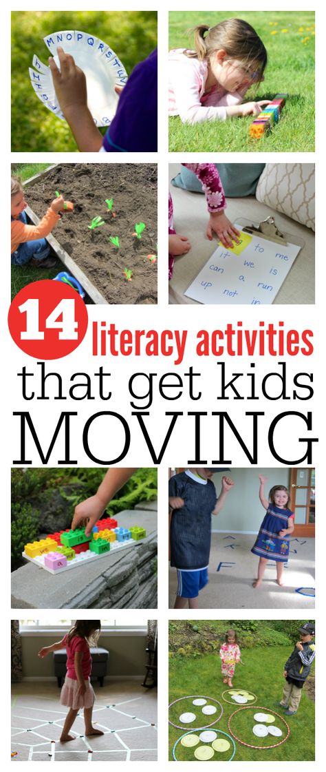 literacy activities for kids no time for flash cards Active Phonics Activities, Literacy Activities Elementary, Elementary Literacy Activities, Therapy Music, Kinesthetic Learning, Baby Montessori, Early Literacy Activities, Literacy Night, Motor Development