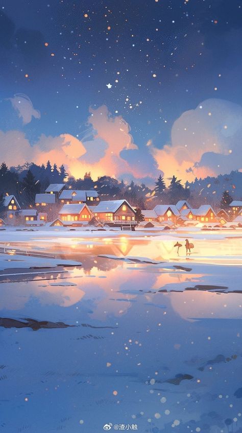 Anime Christmas Wallpapers: Capture the Festive Spirit with Stunning Designs Winter Anime Wallpaper Snow, Snowy Anime Wallpaper, Anime Snow Wallpaper, Winter Anime Background, Anime Christmas Background, Anime Christmas Aesthetic, Winter Anime Aesthetic, Christmas Anime Background, Winter Aesthetic Anime