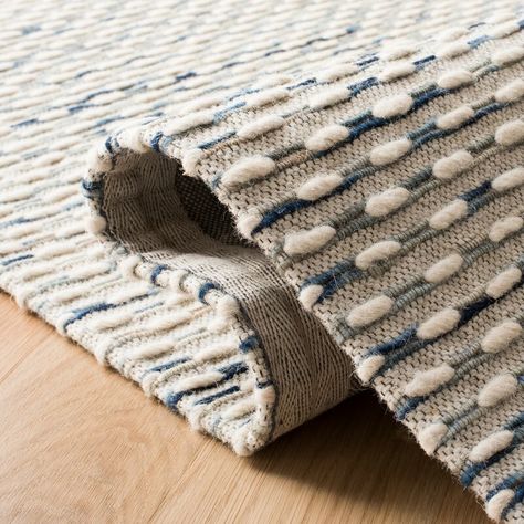 Rug Trend, Future Nature, Striped Area Rug, Area Rug White, Hand Woven Rug, Sew Easy, Navy Rug, Rug White, Navy Area Rug