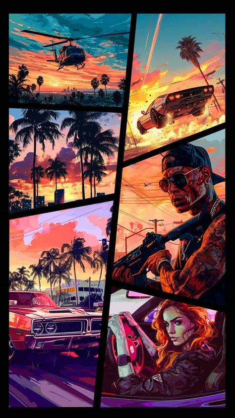 GTA 6 Characters Camoflauge Wallpaper, Grand Theft Auto Artwork, Seni Pop, Gta 6, 6 Characters, Art Deco Painting, Graffiti Wallpaper Iphone, 1440x2560 Wallpaper, Cool Pictures For Wallpaper