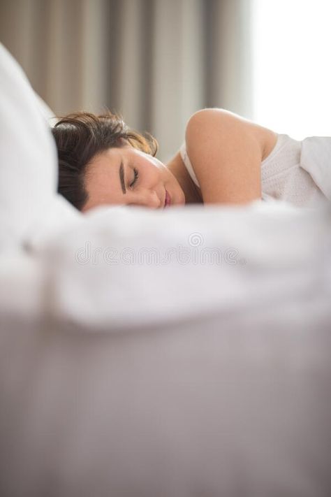 Beautiful young woman sleeping on bed. At bedroom #Sponsored , #AD, #Paid, #young, #bedroom, #bed, #Beautiful Woman Sleeping, Photos Of Good Night, Sleeping Women, Bed Photos, Woman Bedding, Self Portrait Poses, Girl Sleeping, Woman Bedroom, Sleeping In Bed