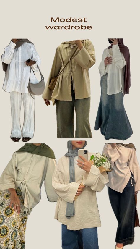 #modestoutfitidea #modestfashion #modestoutfits #hijabifashion Hijabi Aesthetic Outfits, Aesthetic Hijabi Outfits, Cute Hijabi Outfits, Hijabi Fashion Summer, Outfit Ideas Modest, Outfits Muslim, Linen Style Fashion, Modest Outfit Inspo, Mode Hijabi