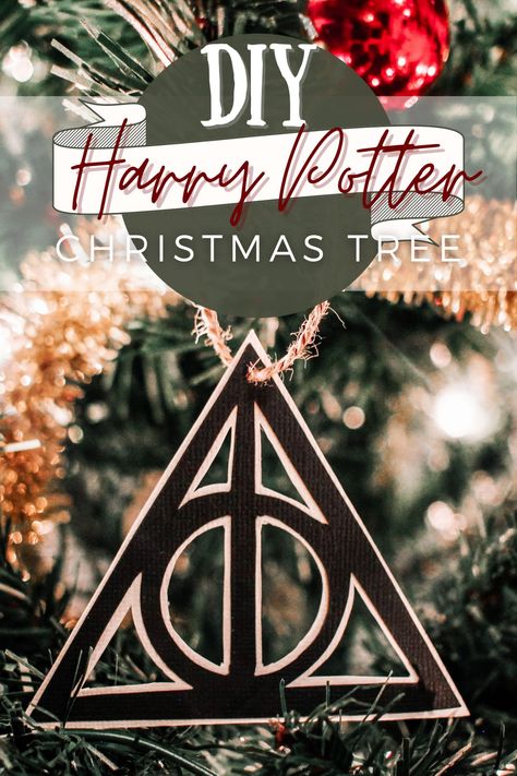 DIY Harry Potter Christmas Tree | Free Printable Ornaments – chickpeameatball Natal, Harry Potter Christmas Diy Decoration, Harry Potter Christmas Diy Ornaments, Harry Potter Christmas Tree Ornaments Diy, Diy Harry Potter Ornaments Printables, Harry Potter Ornaments Homemade, Harry Potter Christmas Printables, Harry Potter Diy Christmas Ornaments, Gryffindor Christmas Tree