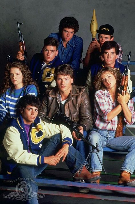 Red Dawn 80s movie - Patrick Swayze, Charlie Sheen, Jennifer Grey Darren Dalton, Red Dawn 1984, Samantha Fox 80s, Ben Johnson, Jennifer Grey, 80s Men, 1984 Movie, Teens Movies, Ugly Cry