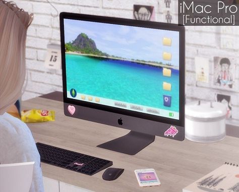 Electronics: Functional iMac Pro from Descargas Sims • Sims 4 Downloads Sims 4 Cc Best, Sims 4 Functional, Sims 4 Mac, Custom Computers, Los Sims 4 Mods, Sims Sims 4, Muebles Sims 4 Cc, Sims 4 Bedroom, Custom Computer