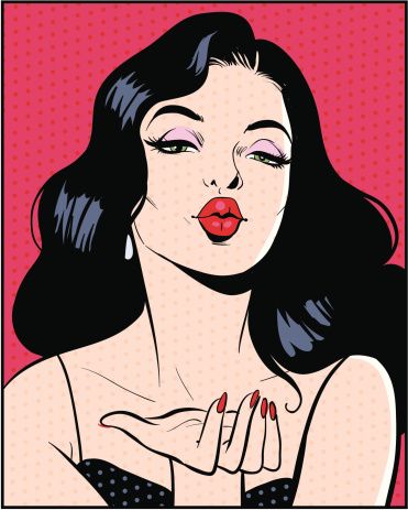 Woman blowing kiss Images Pop Art, Arte Pin Up, Blowing Kisses, Pop Art Drawing, Prințese Disney, Pop Art Girl, Pop Art Comic, Roy Lichtenstein, Art Et Illustration