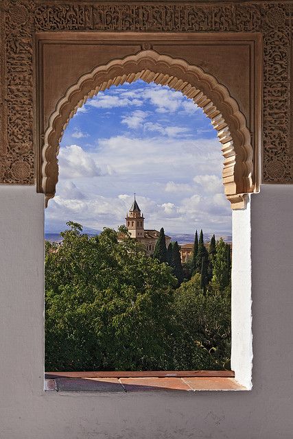 Granada, Spain  Love the sexy Arabic influence here - it hangs heavy in the air like low-hanging fruit on a fine Andalusia, Islamic Architecture, Alhambra Granada, Al Andalus, Andalusia Spain, Granada Spain, Window View, Spain And Portugal, Spain Travel