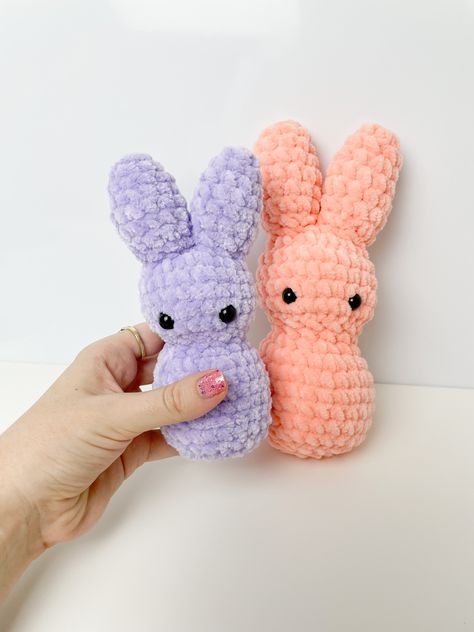 Bunny Rabbit Amigurumi Free Crochet, Crocheted Peeps Pattern, Crochet Marshmallow Bunny Pattern, Crochet Bunny Peeps Free Pattern, Bunny Crochet Pattern Free Easy, Easy Crochet Bunny Pattern, Plush Animal Crochet Pattern, Crochet New Sew Amigurumi, Mini Peep Crochet