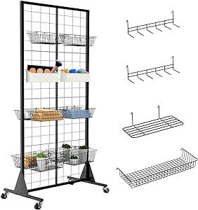 Blasinc Gridwall Panel Display Stand 2' x 5.5' Ft Heavy Movable Floorstanding Detachable Girdwall for Easy Transport, Standing Grid Towe Display Rack for Retail and Craft FairGrid Wall Panels Diy Grid Wall Display, Diy Grid Wall, Grid Wall Display, Grid Wall, Grid Panel, Diy Craft Room, Display Rack, Retail Display, Visual Merchandising