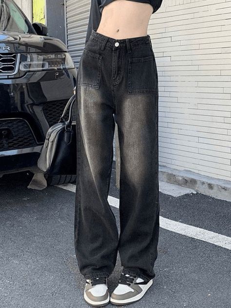 2023 Buy Faded Wash Vintage Straight Cargo Jeans under US$39 in Jeans Online Store. Free Shipping with US$69+. Check reviews and buy it today. Style: Casual/Street/Hip Pop/Vintage/Y2K/Preppy Fabric Content: Cotton, Polyester Fit Type: Regular fit #y2k #retro #aesthetic #90s #90sfashion #cargo #vintage #vintagestyle #backtoschool #backtoschooloutfits #firstdayofschooloutfit #spring #summer #summerstyle #streetstyle #outfits #ootd #trendyoutfits #fashionista #casualoutfits #denim Black Faded Jeans Outfit, Faded Black Jeans Outfit, Multi Belt, Nostalgia 90s, Preppy Fabric, Jeans Online Store, Y2k Preppy, Denim Essentials, Vintage Aesthetic Fashion