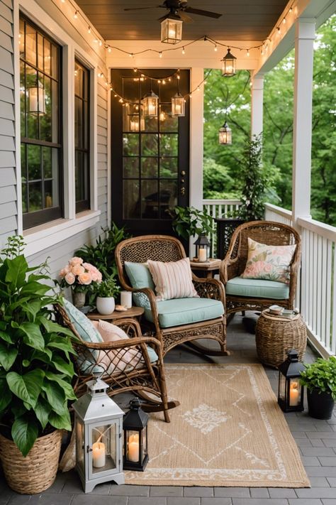 20 Summer Front Porch Decor Ideas – ToolzView Furniture For Narrow Porch, Mini Porch Ideas, Southern Screened In Porch, Porch Seating Ideas Small, Decorate Deck Ideas, Fronch Porch Decor, Rocking Chair Front Porch Ideas, Front Porch Diy Ideas, European Front Porch