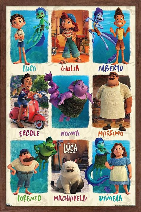 Luca Drawing, Alberto X Luca, Luca X Alberto, Luca Pixar, Grid Poster, Luca Disney, Pixar Luca, Lucas Movie, Grid Wall