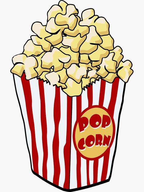 Cartoon Popcorn, Popcorn Stickers, Easy People Drawings, Movie Night Ideas, Popcorn Bag, Bag Sticker, Stickers Cool, Bag Cartoon, Popcorn Bags