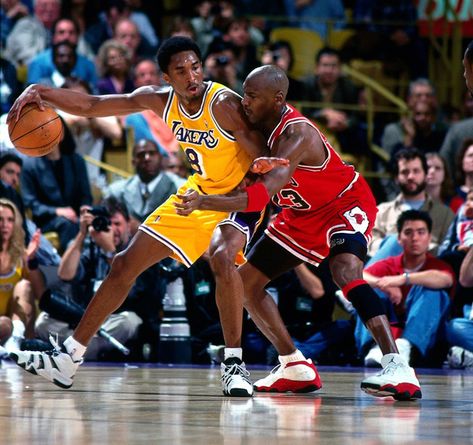 Every Sneaker Kobe Bryant Played In | Nice Kicks Kobe Vs Jordan, Kobe Bryant Michael Jordan, 00s Mode, Kobe Bryant Poster, Foto Sport, Michael Jordan Pictures, Jordan Bulls, Michael Jordan Chicago Bulls, Kobe Bryant Nba