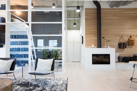 Fixer Upper: The Downtown Loft Challenge Lofted Bed, Blue Home Offices, Cafe Industrial, Downtown Loft, Fixer Upper Bathroom, Chip Gaines, Rack Industrial, Downtown Lofts, Apartment Loft