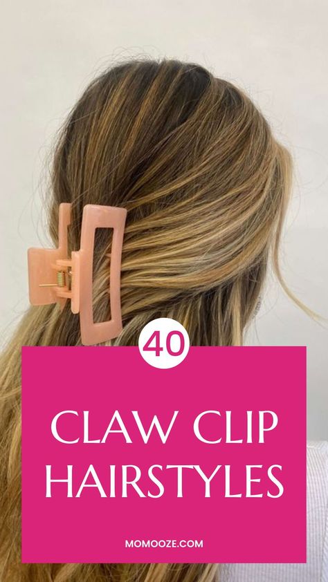 Are you looking how to freshen up your hairstyle? We have selected some of the best claw clip hairstyles you can do just with one twist. Hair Using Claw Clip, Claw Clip Wig Styles, Hair Clip Ideas For Thick Hair, Claw Clip Hairstyles No Hair Tie, Lob Claw Clip, Hairstyles For Long Hair Using Clip, Hair Half Up With Claw Clip, Using Claw Clip Long Hair, Claw Clip Hairstyles Wedding Guest