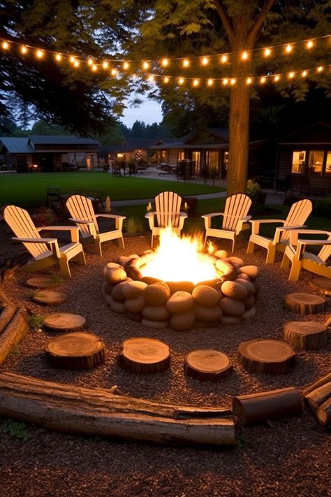 Stone Fire Pit Backyard, Fire Pit Aesthetic, Bedroom Women, Outdoor Fire Pit Area, Men Bedroom, Bonfire Pits, Women Bedroom, Backyard Bonfire, Rustic Fire Pits