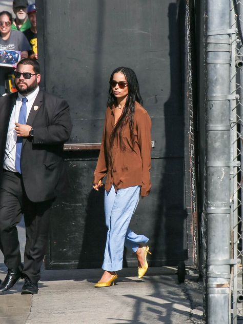 Celebrities Agree—These 5 Colours Look So Good With Brown | Who What Wear UK Brown Tonal Outfit, Zoe Kravitz 2024, All Brown Outfit, Outfit Dump, Zoe Kravitz Style, Double Denim Looks, Aesthetic 2024, Pretty Summer Dresses, Summer Styling