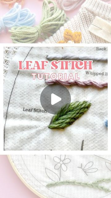 Sam | DIY Embroidery Kits, Crafts, & Tutorials on Instagram: "🪡 Leaf Stitch Tutorial - The Sweater Stitch Sampler drops tomorrow!!🥰  I use leaf stitch alllll the time, and include leaves in most of my patterns, so this is definitely one to familiarize yourself with!  This is a preview - the kit will come with more in-depth video tutorials!  Comment below and tell me if you are interested in the full kit or digital pattern!  #embroidery #handembroidery #learnembroidery #babysweater #namesweater #embroideredclothing #diyembroidery #embroiderystitches #embroiderykit #beginnerembroidery #crafting #diycrafts #diycraft" Embroidery Leaf Stitch Tutorial, Embroidery Leaves Tutorials, Leaf Stitch Embroidery, Leaf Embroidery Tutorial, Embroidery Leaves, Leaf Stitch, Embroidery Leaf, Stitch Sampler, Diy Embroidery Kit