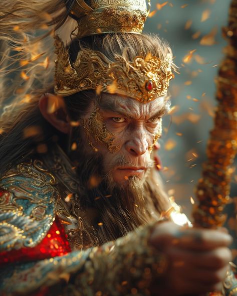 Mystical dragons and gleaming armor? This AI artwork brings the legendary Monkey King, Sun Wukong, to life! #aiartdailytheme #midjourney #aiart #aiartdaily #ai Sun Wukong Art, Wukong Art, Monkey King Sun Wukong, Japanese Reference, Fantasy Reference, Sun Wukong, Monkey King, Lookbook, Bring It On