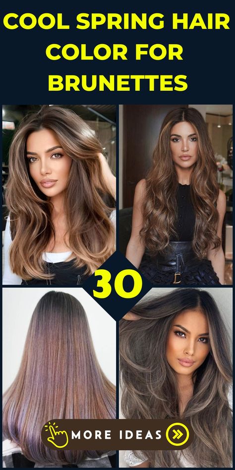 Get ready for spring with our top hair color for brunettes ideas for 2024. Whether your hair is short, medium, or long, our guide covers the best shades to complement both curly and straight hair types. Discover how to add dimension and shine to your locks, ensuring you stand out this season. Hair Color Ideas For Brunettes Side Part, Spring Hair Color For Brunettes, Hair Color Trends For Brunettes, Shades Of Brown Hair, Curly To Straight, Spring Hair Color Trends, 2024 Hair Color, Long Or Short Hair, Rich Brunette