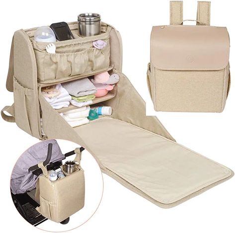 Amazon.com: Lulyboo Diaper Bag Convertible Backpack, Full Open Cabinet and Padded Changing Station, Removable Caddy with Two Drink Holders and Angled Cell Phone Storage for Easy Viewing, Oat : Baby Open Cabinet, Stylish Diaper Bag, Best Diaper Bag, Stroller Straps, Changing Station, Convertible Backpack, Diaper Bag Backpack, Diaper Backpack, Changing Pad