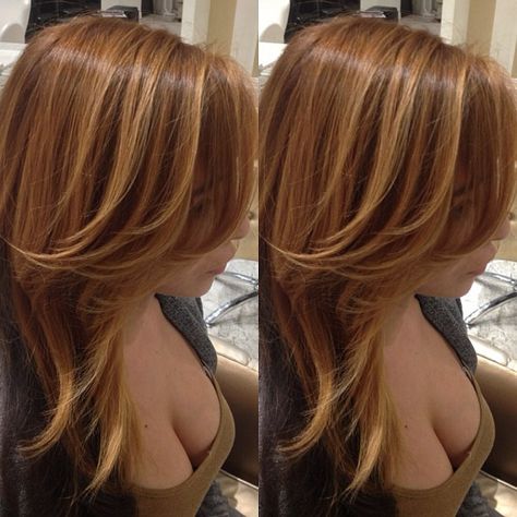 Cheveux Oranges, Ginger Hair Color, Hairstyles For Layered Hair, Hair Streaks, Hair Color Auburn, Pretty Hair Color, Hair Stylies, Hair Dye Colors, Dye My Hair