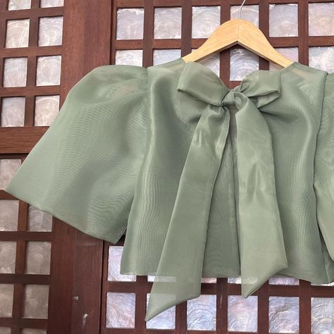 Fresh green Anna kimona ₱2500 | Instagram New Design Top For Women, Formal Top For Women, Flamboyant Outfit Women, Modern French Fashion, Filipiniana Top Modern, Casual Filipiniana Outfit, Green Filipiniana, Formal Outfit For Wedding, Filipiniana Bridesmaid Dresses