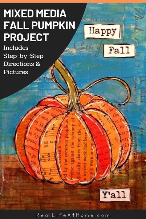 Pumpkin Art Project, Halloween Art Drawing, Thanksgiving Art Projects, Witchcraft Art, Homeschool Art Projects, Fall Canvas Painting, Mixed Media Art Projects, Middle School Art Projects, Fall Arts And Crafts