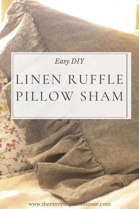 Diy Ruffles, Ruffle Diy, Sewing Ruffles, Ruffled Pillow, Diy Ruffle, Spring Bed, Stitching Ideas, Diy Pillow Covers, Ruffle Pillow