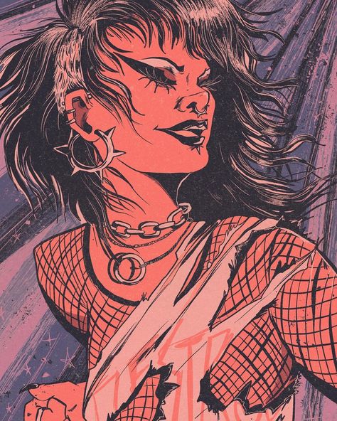 Croquis, Witch Punk Aesthetic, Punk Lesbian Art, Art Punk Aesthetic, Goth Clothes Drawing Reference, Goth Woman Drawing, Goth Love Art, Goth Art Prints, Punk Drawing Reference