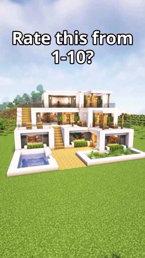 Small Modern House In Minecraft, Cute Minecraft House No Mods, Build To Survive House Ideas, Things To Build In Minecraft Easy, Easy Minecraft Houses Tutorials, Minecraft Modern Houses Tutorial, Mc House Layout, Cool Minecraft Builds House Ideas, Minecraft House Ideas Modern Simple