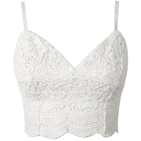 Persun Women White Spaghetti Strap Lace Crochet Cropped Cami Top,... (810 INR) ❤ liked on Polyvore featuring tops, crop top, shirts, tank tops, lace top, lace camisole tops, lace crop top, cami crop top and bralet crop top Crop Top Styles, White Lace Cami, White Cami Tops, Diy Crop Top, Lace Bralette Top, Lace Camisole Top, White Lace Tank Top, White Lace Shirt, White Crochet Top