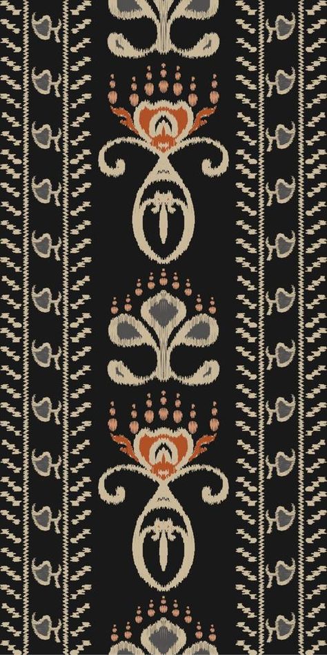 African Ikat paisley embroidery. Ikat stripe tribal art Geometric Traditional ethnic oriental design for the background. Folk, Indian, Scandinavian, Gypsy, saree Borneo Fabric border Ikkat Ikkat Patterns Ikat Print, Bandhani Background, Ikkat Designs Ikat Pattern, Ikkat Prints Pattern, Embroidery Border Patterns, Ikat Embroidery, Paisley Borders, Ikkat Pattern, Ikat Motifs