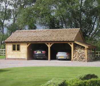 Radnor Oak - Premium Quality Traditional Oak Framed Buildings Timber Frame Garage, Timber Garage, Backyard Garage, Carport Sheds, Oak Framed Buildings, Farm Shed, Carport Garage, Wooden Garage, Backyard Buildings