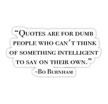 "Bo Burnham quote" Stickers by Kshan21 | Redbubble Humour, Bo Burnham Quotes, Clever Tattoos, Yearbook Quotes, Funny Feeling, Bo Burnham, Bad Puns, Very Inspirational Quotes, Quote Stickers