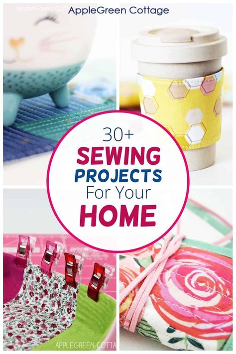 30+ sewing projects for the home. Adorable, useful and free home sewing projects for every room in your home. Nearly all include a free sewing pattern and nearly all are beginner-friendly: see how to sew a potholder, a placemat, a table runner, sewing pattern for home decor, and basket patterns, bins for storage to sew, and many more sewing ideas for home. They make super handy DIY gifts for friends, for housewarming parties, and for your own home decoration. Organize your home for free! Table Runner Sewing, Home Sewing Projects, Free Sewing Projects, Old Ironing Boards, Basket Patterns, Cushion Tutorial, Felt Coasters, Sewing Projects Free, Potholder Patterns