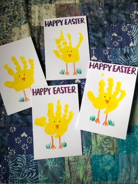 Baby Easter Crafts, Easter Handprint Crafts, Easy Easter Crafts For Kids, Påskeaktiviteter For Barn, Baby Art Crafts, Handprint Keepsake, Easter Crafts Preschool, Easter Crafts For Toddlers, Easter Arts And Crafts