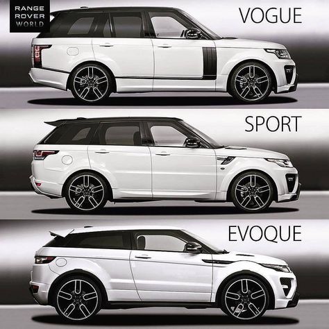 Vogue Sport or Evoque?!  > Pick your Range Rover   Follow @605HP @605HP   Via @rangerover.world Range Rover Wheels, Wallpapers Cars, Cars Tattoo, Dream Cars Range Rovers, Tattoo Car, Quotes Car, Drawing Car, Drawing Cars, Car Tattoo