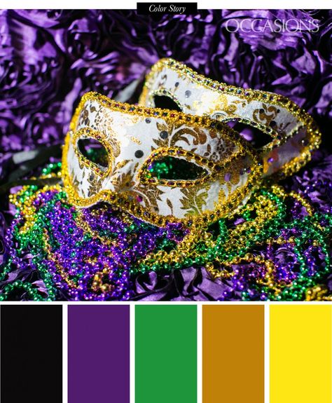 Carnaval Color Palette, Masquerade Color Palette, Mardi Gras Color Palette, New Orleans Color Palette, Mardi Gras Aesthetic, Art Pallette, Mardi Gras Wedding Theme, Mardi Gras Theme, Rustic Country Wedding Decorations