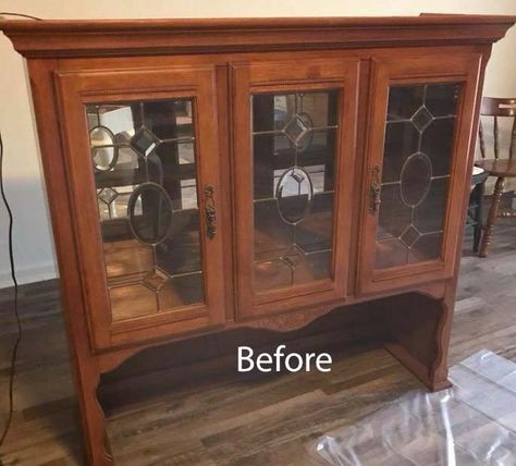 How to Makeover an Old Hutch Top - Flip It Upside Down! DIY | Hometalk Hutch Top Makeover, Hutch Top Repurposed, Repurposed Hutch Top, Refurbished Hutch, Repurposed China Cabinet, Repurposed Hutch, Hutch Redo, China Hutch Makeover, Hutch Top