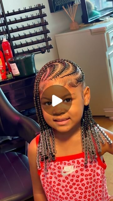 UW$ | NYC HAIRSTYLIST on Instagram: "Vacation ready!🌴 Kids Fulani freestyle + beads😍 @eli.dior_ @roseeyeview  - - - - #kidshairstyles #fulanibraids #protectivestyles #explore #earthfocus #kids #natural" Black Girls Conrows Hairstyle Kids, Kids Cornrows With Beads, Alicia Keys Braids On Kids, Girl Braids Hairstyles Kids Black Little Easy Natural Hair, Hair For Kids Braids, Half Up Down Braided Hairstyles Kids, Kids Cornrows Natural Hair, Fulani Braids Hairstyles Kids, Kids Braid Styles With Beads