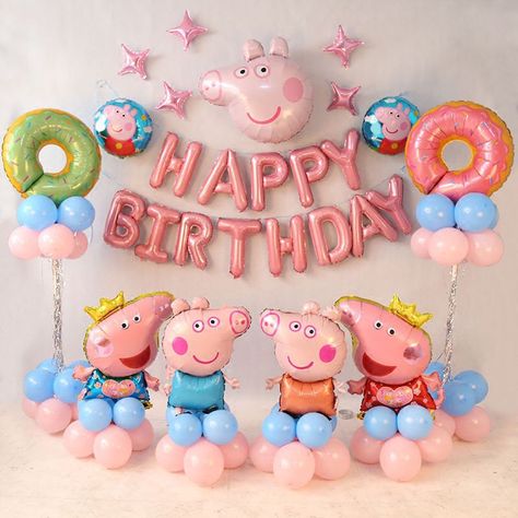 Peppa Pig Theme Birthday, Pig Birthday Party Decorations, Pig Birthday Decorations, Pig Birthday Theme, Peppa Pig Birthday Decorations, Peppa Pig Balloons, Peppa Pig Party Decorations, Peppa Pig Birthday Party Decorations, Peppa Pig Decorations