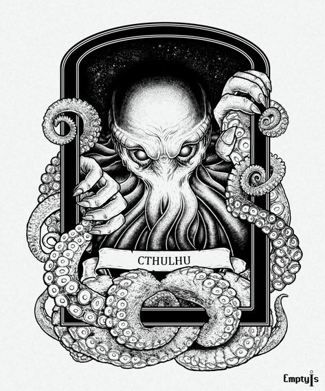 Cthulhu Tattoo, Lovecraft Monsters, Cthulhu Fhtagn, Lovecraft Art, Cthulhu Art, Lovecraft Cthulhu, Lovecraftian Horror, Eldritch Horror, H P Lovecraft