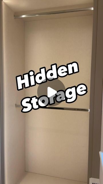 Derek Joseph Barrett on Instagram: "Still yet to be shelved out but great use of dead space. We used a sliding track at the back of the wardrobe. Now I’ll have all my clients trying to move the backs on all my wardrobes 😂 #hiddenstorage #hiddenspaces #secrectstorage #storagesolutions #cabinetmaker #fittedfurniture #maximumstorage #slidingdoors #wardrobe #diy #hack #trick #smartstorage" Wardrobe Diy, Hidden Cabinet, Sliding Tracks, Hidden Spaces, Diy Hack, Dead Space, Smart Storage, Fitted Furniture, Cabinet Makers